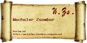 Wechsler Zsombor névjegykártya